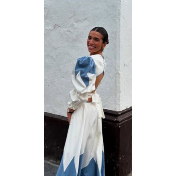 IQ Collection Chiara Dress in Blue - Picture 3 of 6